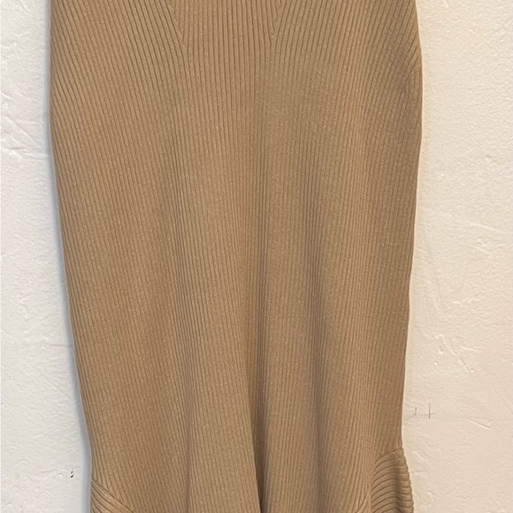 Anthropologie Knit Mock Turtle Neck Midi Tan Cedar Sweater Dress Size XS - Picture 9 of 12